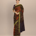 Multicolor coffee silk handloom sambalpuri saree