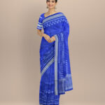 Sky blue cerulean silk handloom sambalpuri saree