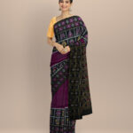 Purple black silk handloom khandua saree