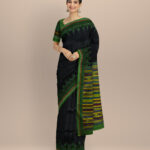 Black forest green silk handloom khandua saree