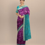 Purple Bondi Blue Silk Handloom Sambalpuri Saree