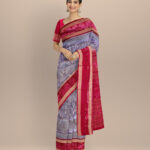 Lavender bright pink silk handloom sambalpuri saree