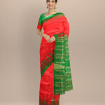 Red Dark Green Silk Handloom Sambalpuri Saree