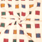 White multicolour handloom sambalpuri cotton fabric