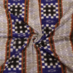 Multicolor black cotton hand loom sambalpuri fabric