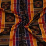 Multicolor black cotton handloom sambalpuri fabric