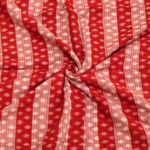 Multicolor dark red cotton handloom sambalpuri fabric