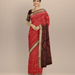 Red Dark Scarlet Silk Handloom Sambalpuri Saree