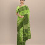 Light green black silk handloom sambalpuri saree