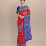Red Dark Blue Silk Handloom Sambalpuri Saree 2