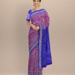 Pink duke blue silk handloom sambalpuri saree