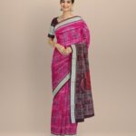 Pink claret silk handloom sambalpuri saree
