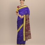 Navy blue coffee silk handloom sambalpuri saree