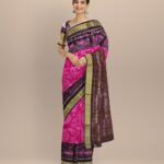 Pink coffee silk handloom sambalpuri saree