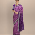 Purple byzantium silk handloom sambalpuri saree