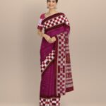 Violet maroon cotton handloom sambalpuri saree