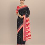 Multicolor ddark red cotton handloom bomkai saree