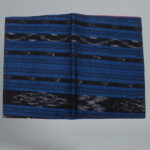 Cyan blue black handmade cotton card holder