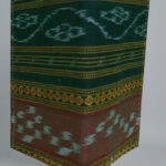 Cyan green brown handmade cotton card holder