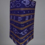 Navy blue gray handmade cotton card holder