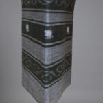 Grey olive green handmade cotton card holder