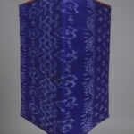 Cyan blue gray handmade cotton card holder
