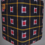 Black multicolour handmade cotton passport holder