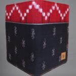 Black red handmade cotton passport holder