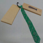 Teal green multicolour cotton handmade tie