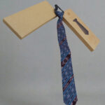 Sky blue multicolour cotton handmade tie