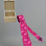 Pink cream handmade silk tie