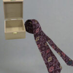 Brown multicolour handmade silk tie