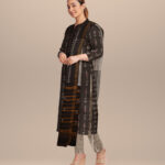 Black gray cotton handloom nuapatna dress material