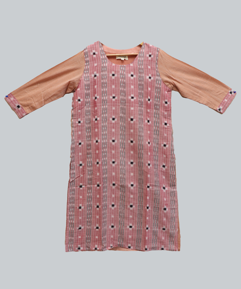 Exclusive Gray and Purple (Tie and Dye) Cotton Ladies Sambalpuri Kurti