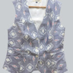Exclusive Cornflower Blue (Tie And Dye) Sambalpuri Cotton Ladies Waist Coat