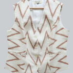 Exclusive Cream (Tie And Dye) Cotton Sambalpuri Ladies Waist Coat
