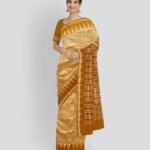 Mustard Fulvous Silk Handloom Bomkai Saree