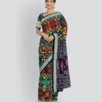 Multicolor Black Silk Handloom Sambalpuri Saree