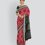 Red Brown Silk Handloom Sambalpuri Saree