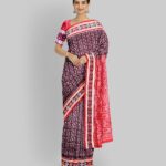 Maroon Dark Red Silk Handloom Sambalpuri Saree