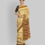 Yellow Carrot Orange Silk Handloom Khandua Saree
