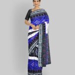 Multicolor Black Cotton Handloom Nuapatna Saree
