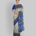 Cream Black Gopalpur Tussar Silk Handloom Saree