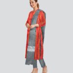 Multicolor Grey Handloom Cotton Nuapatna Dress Material