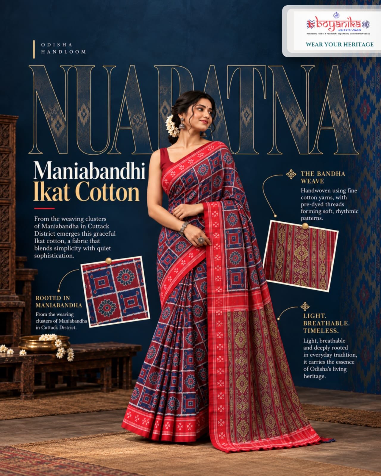 BOYANIKA | THE STORY IS IN THE THREAD. From the weaving clusters of Nuapatna and…