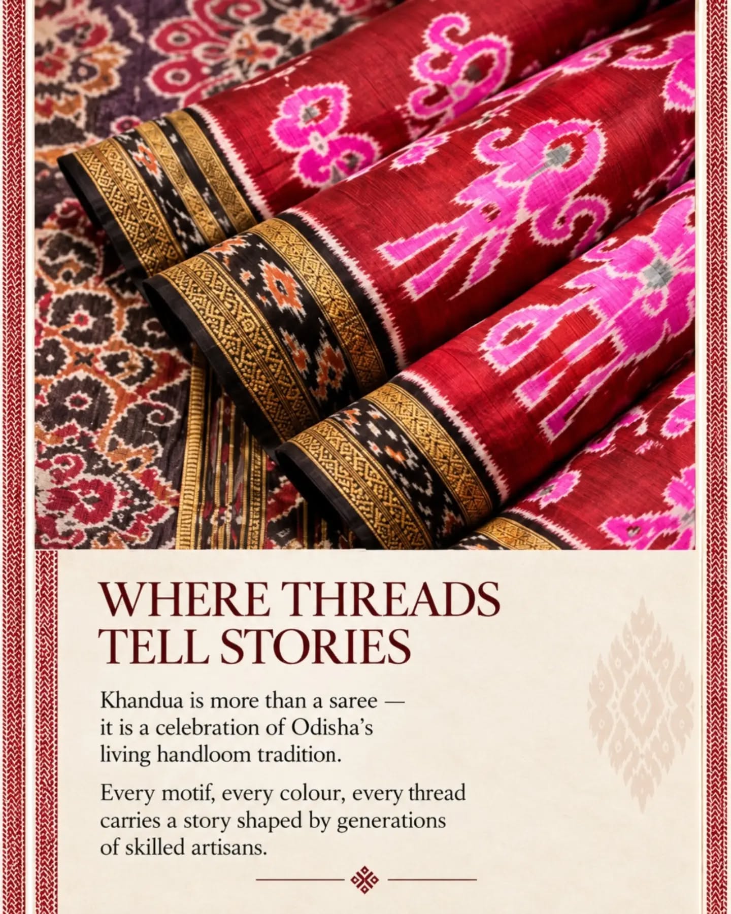 MORE THAN JUST A SAREE, IT’S A STORY. A GI-tagged handloom product, Khandua is a…